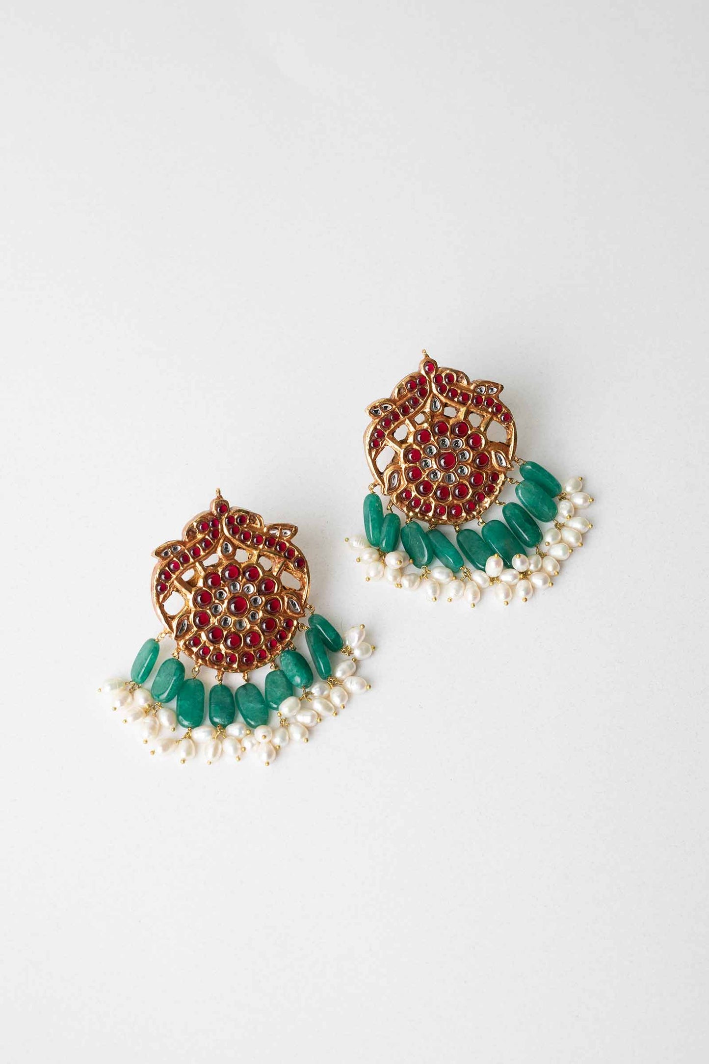 GOLD PLATED KUNDAN EARRINGS