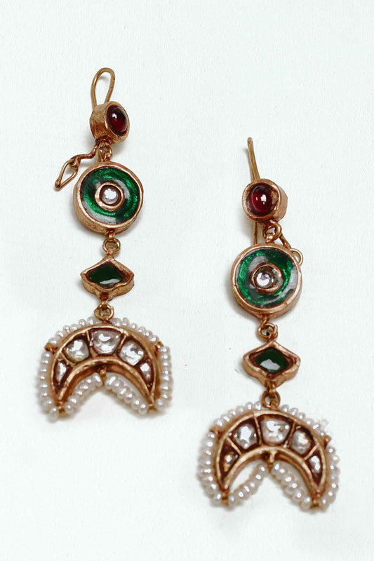 Gold plated Meena Earrings