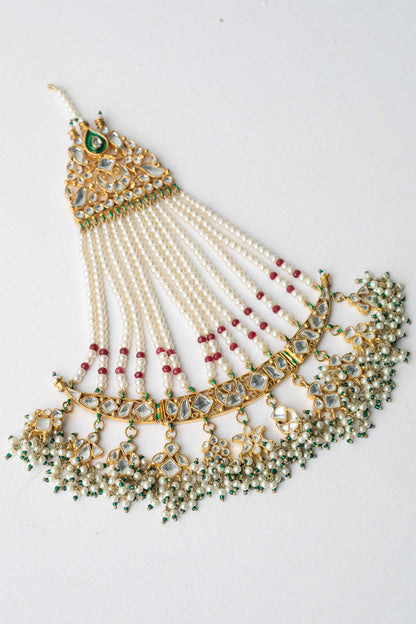 GOLD PLATED PEARL JHOOMAR