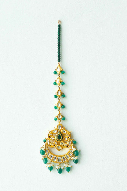 Gold plated Polki Teeka