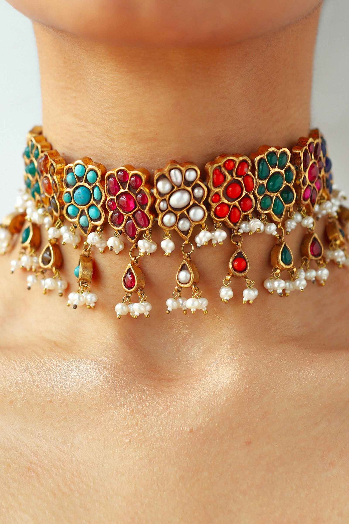 Gold plated Semi Precious Stone Choker