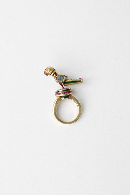 GOLD PLATED PARROT RING