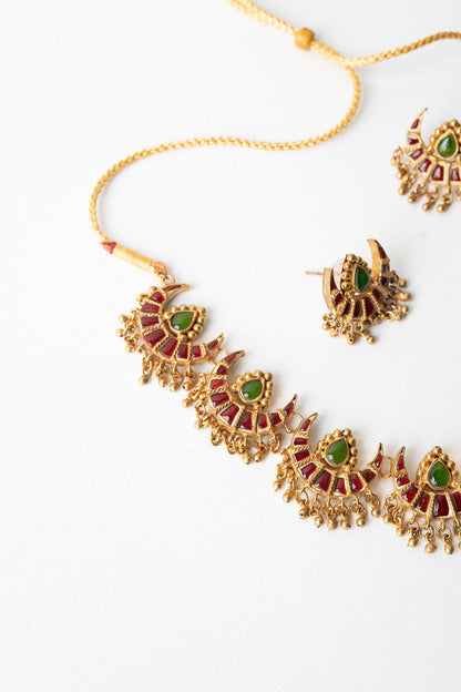 GOLD PLATED FLORAL SET