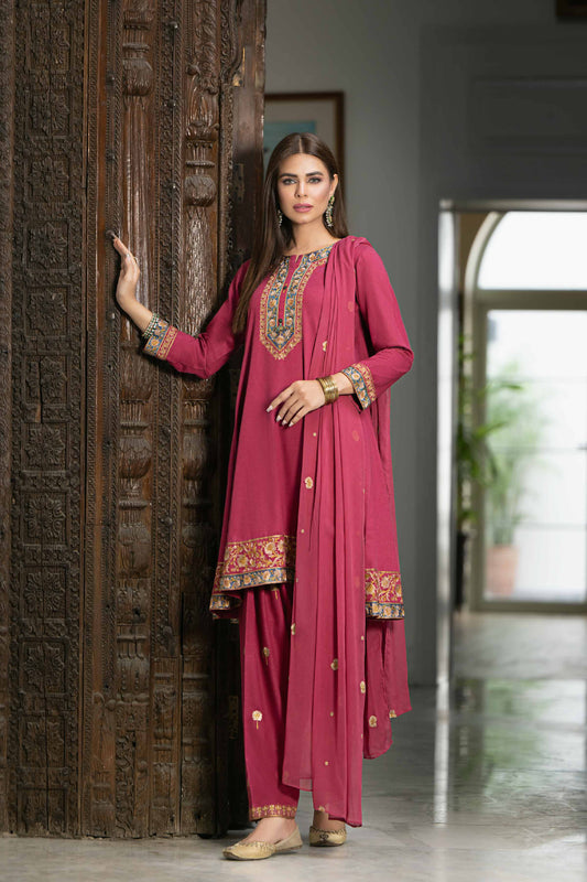 Nishat Linen - 3 Piece - Embroidered Suit - KFW23-10