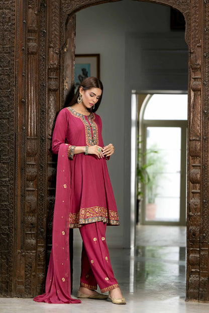 Nishat Linen - 3 Piece - Embroidered Suit - KFW23-10