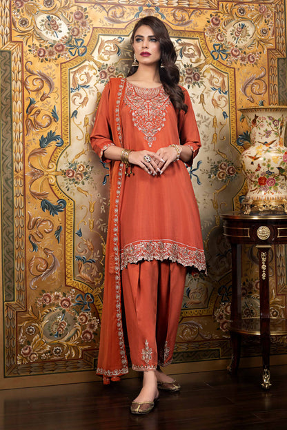 Nishat Linen - 3 Piece - Embroidered Suit - KFW23-17