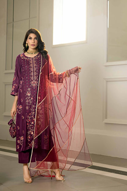 Nishat Linen - 3 Piece - Embroidered Suit - KFW23-25
