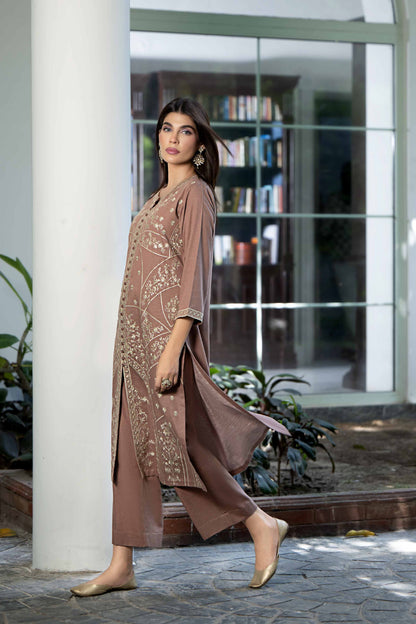 Nishat Linen - 2 Piece - Embroidered Suit - KFW23-28