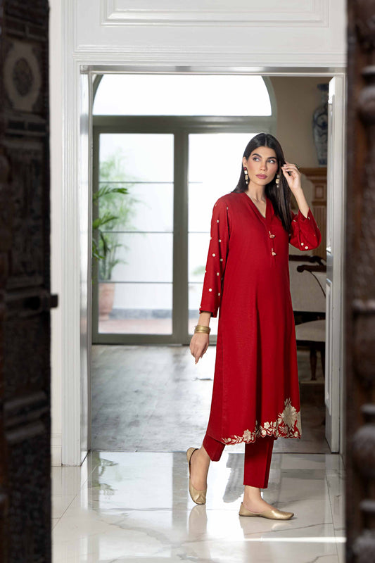 Nishat Linen - 2 Piece - Embroidered Suit - KFW23-32