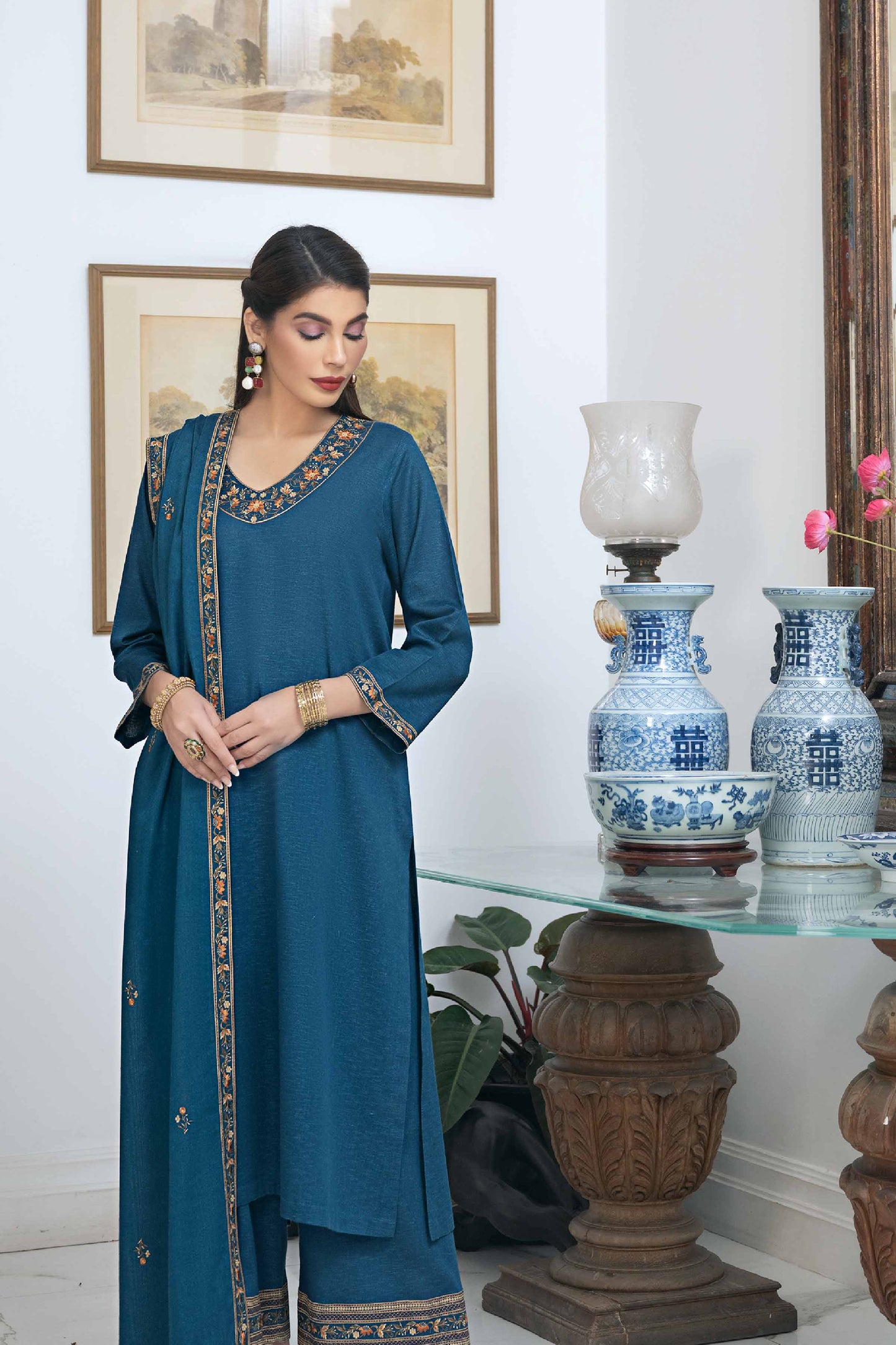 Nishat Linen - 3 Piece - Embroidered Suit - KFW23-33