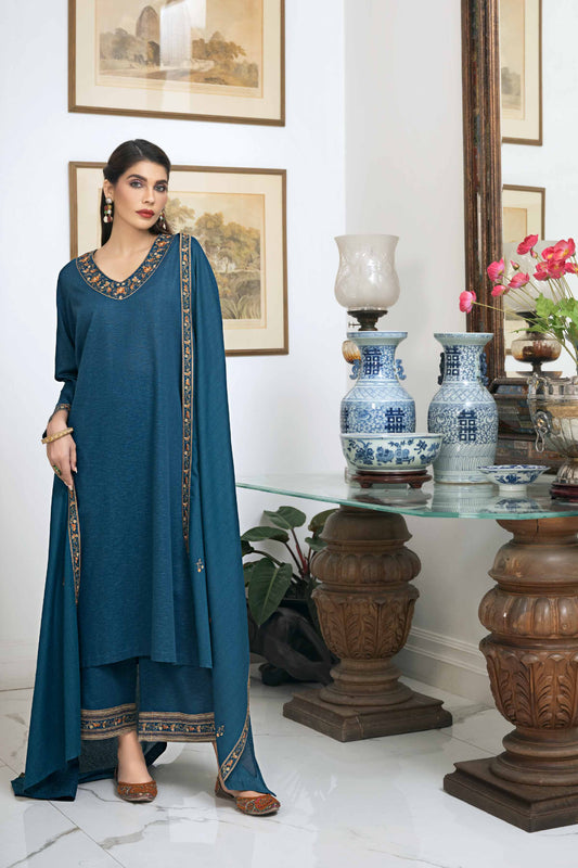 Nishat Linen - 3 Piece - Embroidered Suit - KFW23-33