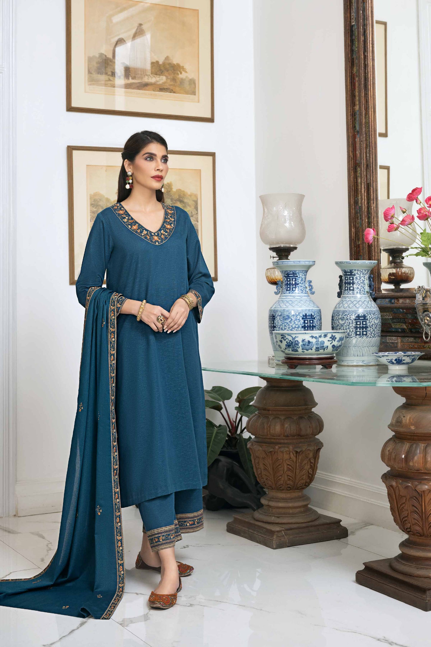 Nishat Linen - 3 Piece - Embroidered Suit - KFW23-33