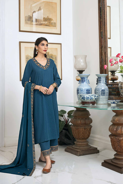 Nishat Linen - 3 Piece - Embroidered Suit - KFW23-33