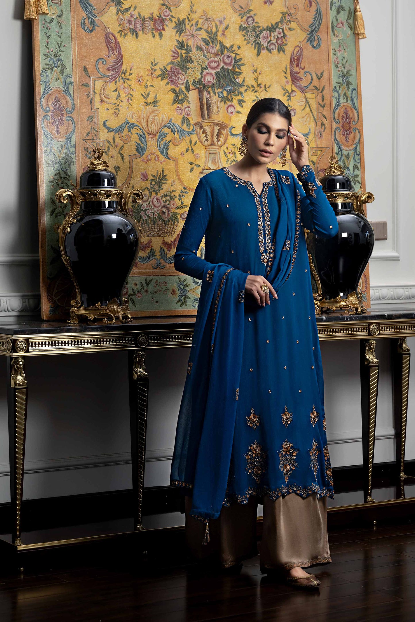 Nishat Linen - 3 Piece - Embroidered Suit - KFW23-48