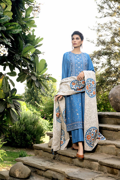Nishat Linen - 3 Piece - Printed Embroidered Suit - KFW23-69
