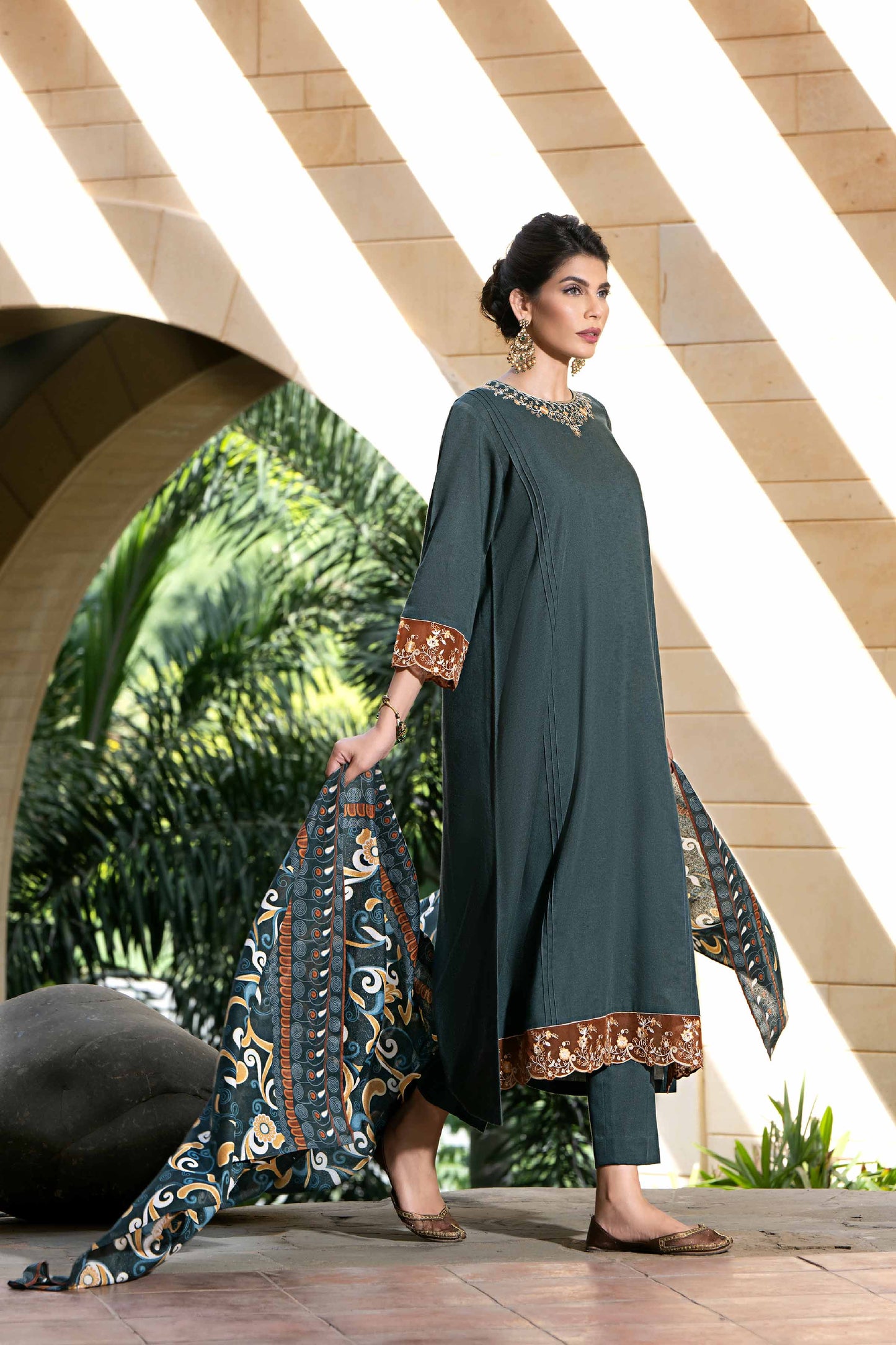 Nishat Linen - 3 Piece - Printed Embroidered Suit - KFW23-75