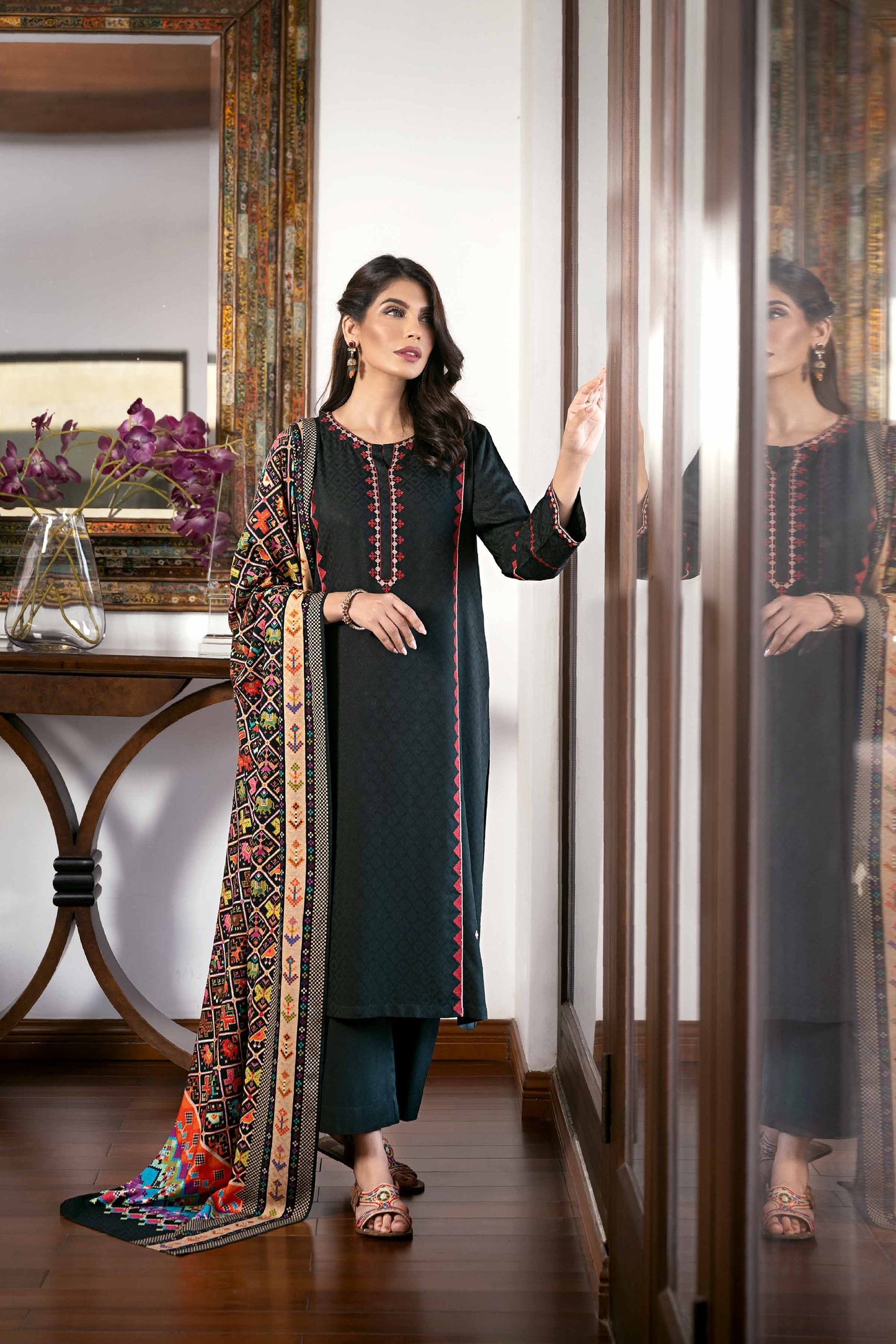 Nishat Linen - 3 Piece - Printed Embroidered Suit - KFW23-77