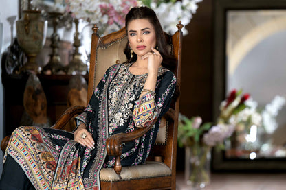 Nishat Linen - 3 Piece - Printed Embroidered Suit - KFW23-78