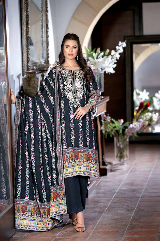 Nishat Linen - 3 Piece - Printed Embroidered Suit - KFW23-78