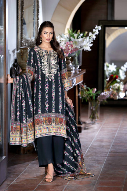 Nishat Linen - 3 Piece - Printed Embroidered Suit - KFW23-78