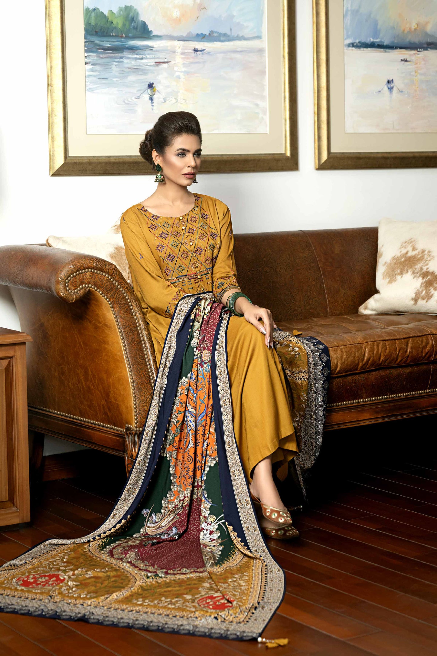 Nishat Linen - 3 Piece - Printed Embroidered Suit - KFW23-79