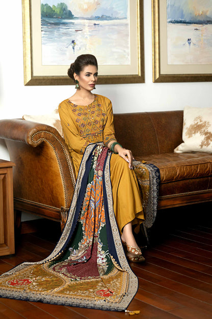 Nishat Linen - 3 Piece - Printed Embroidered Suit - KFW23-79