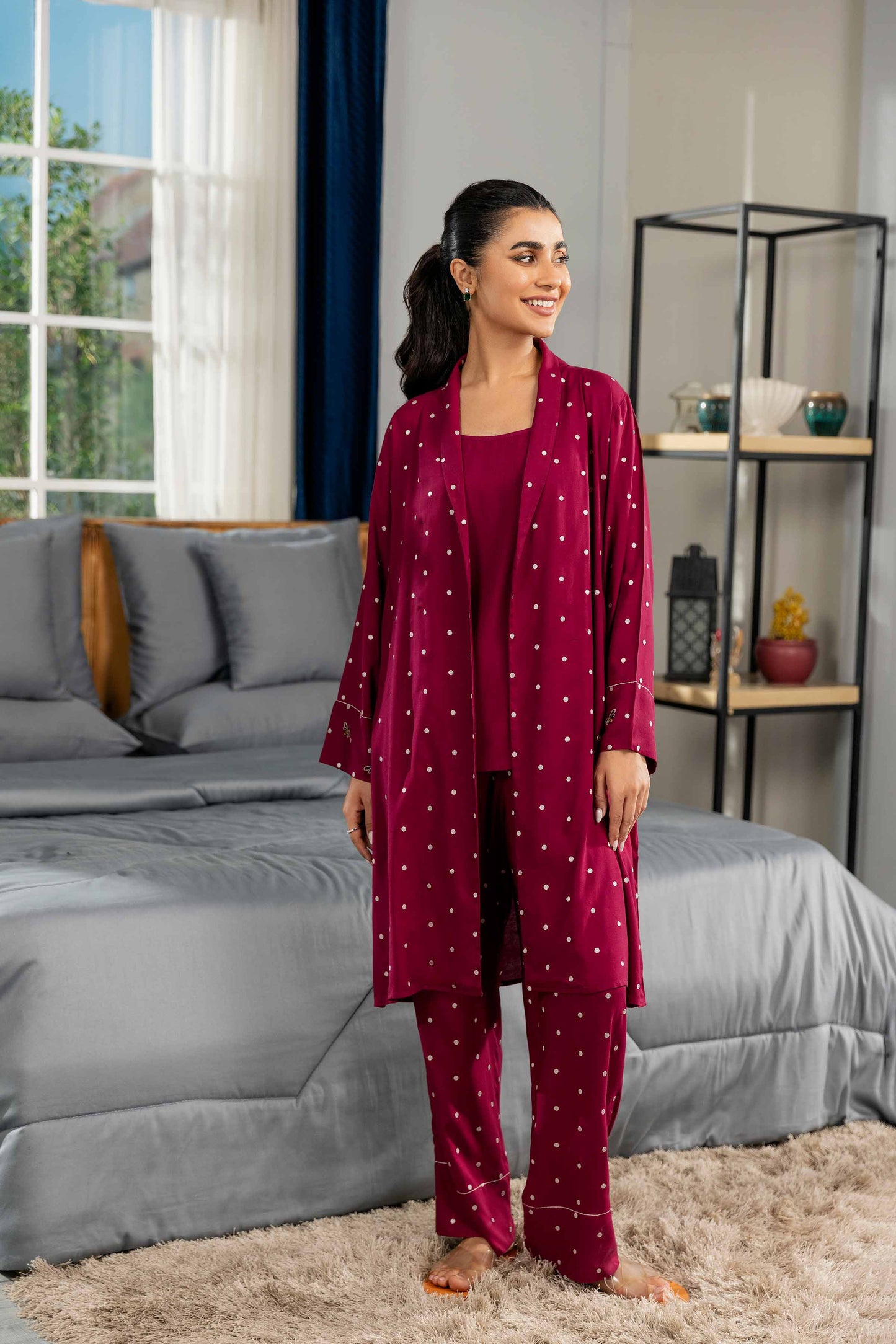 Nishat Linen - 3 Piece - Embroidered Loungewear - KLW23-12