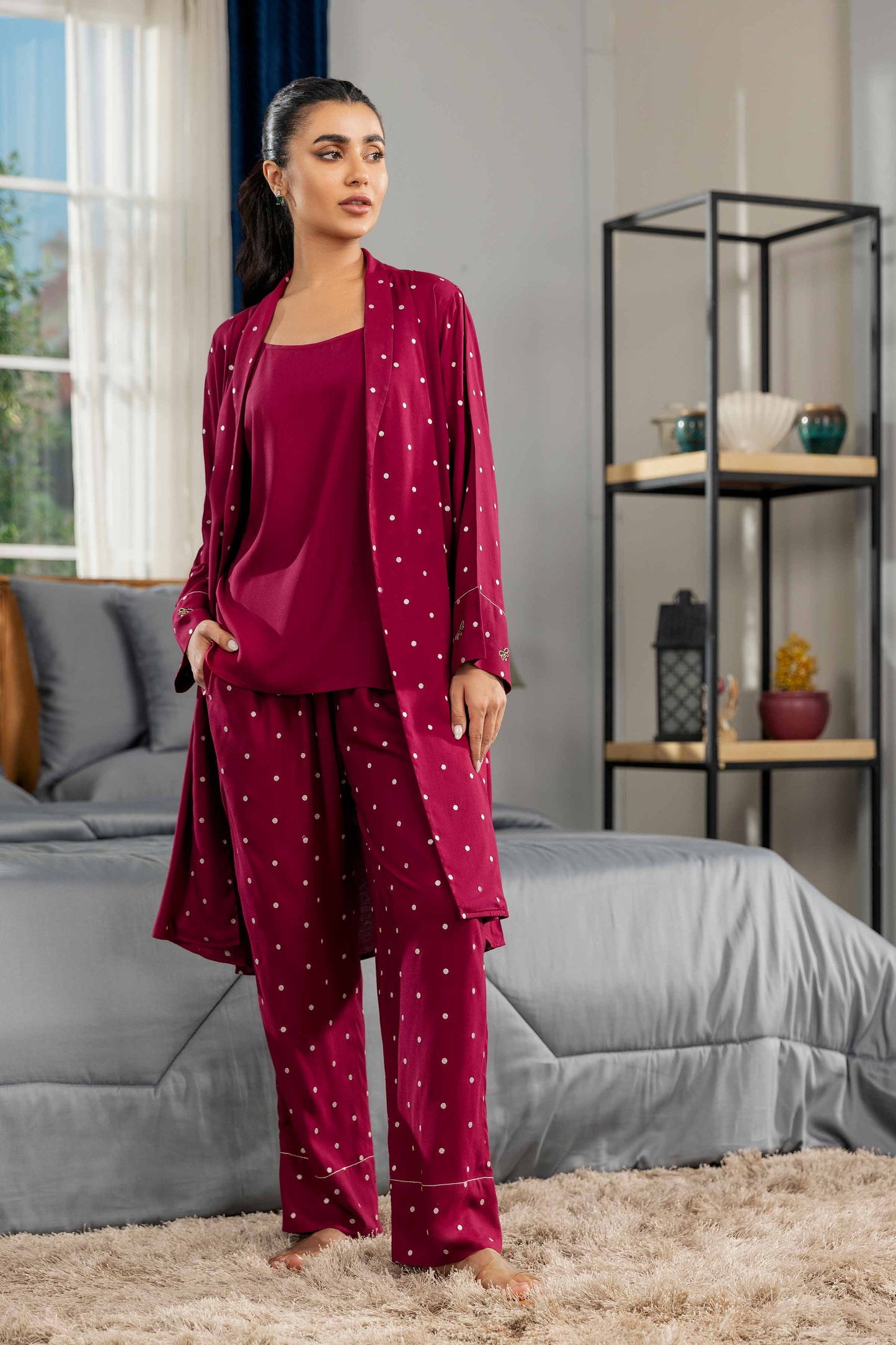 Nishat Linen - 3 Piece - Embroidered Loungewear - KLW23-12