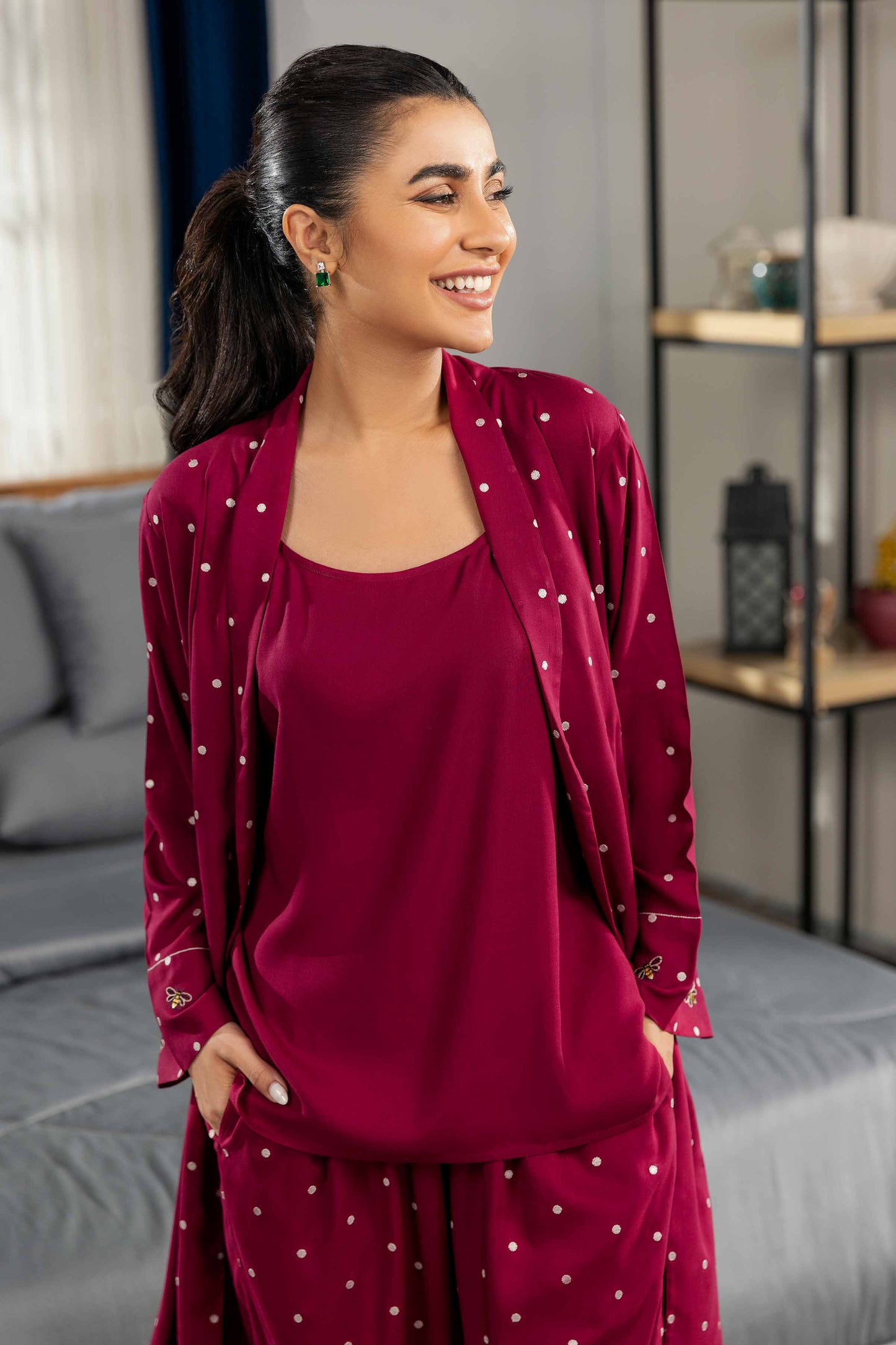 Nishat Linen - 3 Piece - Embroidered Loungewear - KLW23-12