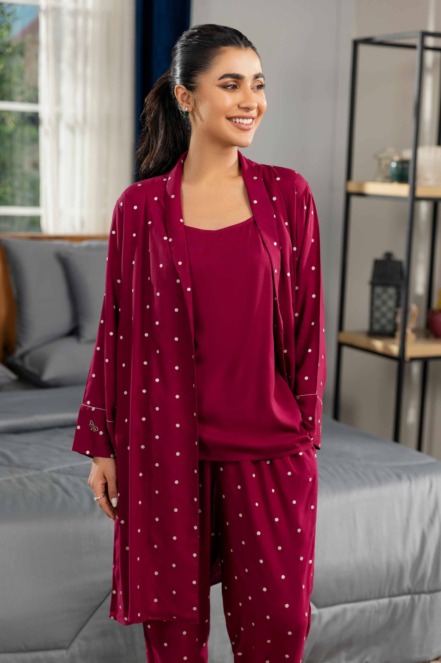 Nishat Linen - 3 Piece - Embroidered Loungewear - KLW23-12