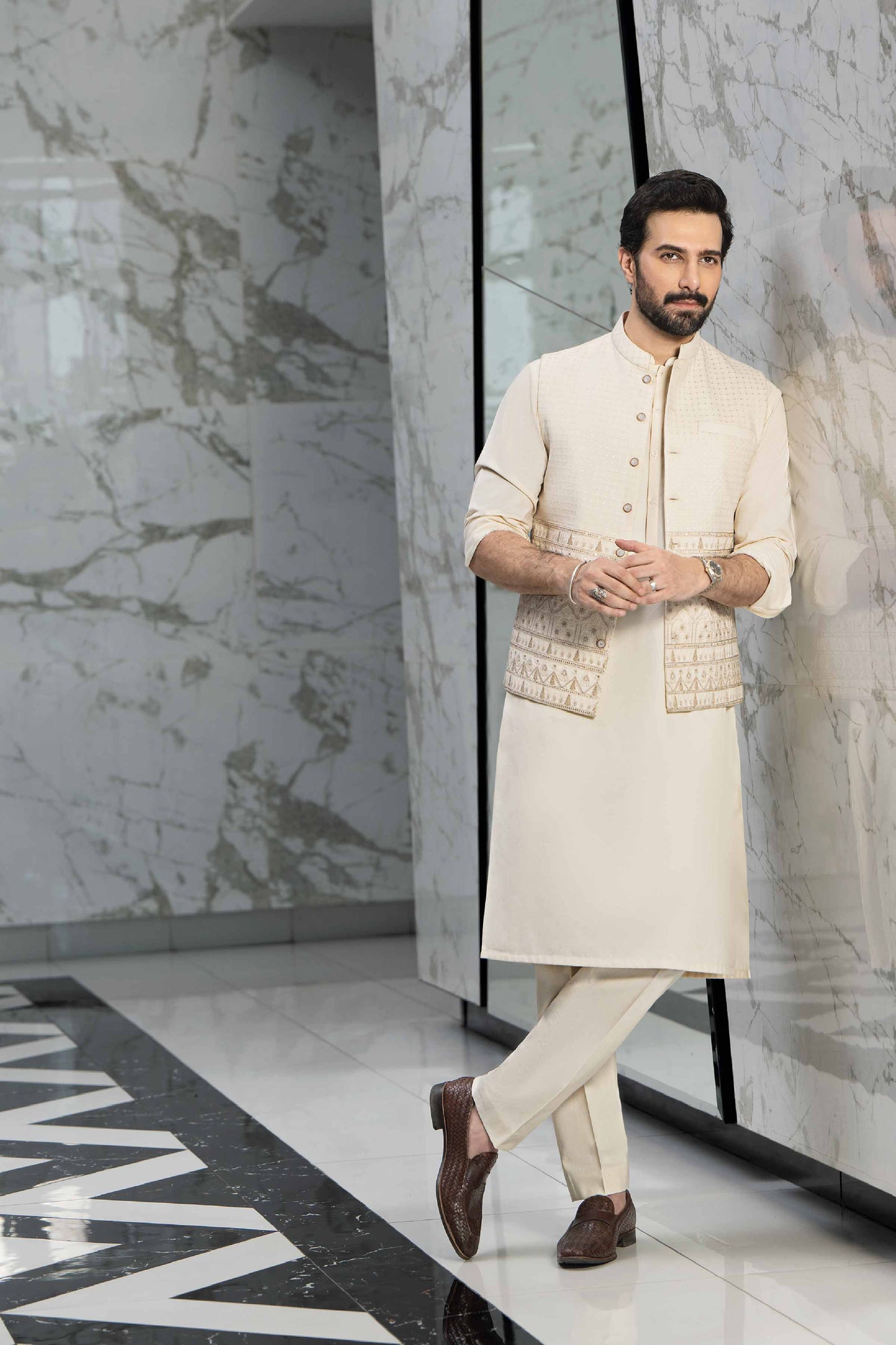 Nishat Linen - Embroidered Waistcoat - KNW23-02
