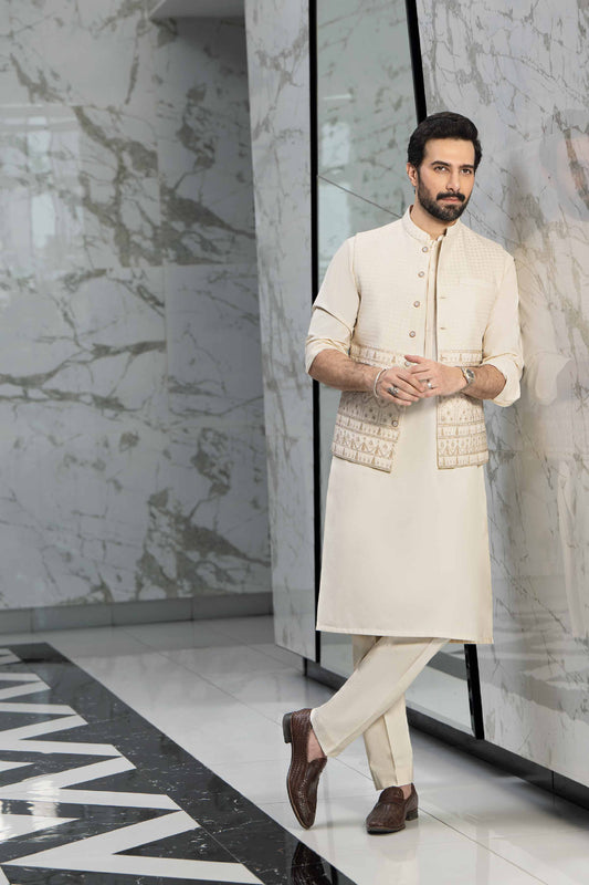 Nishat Linen - Embroidered Waistcoat - KNW23-02