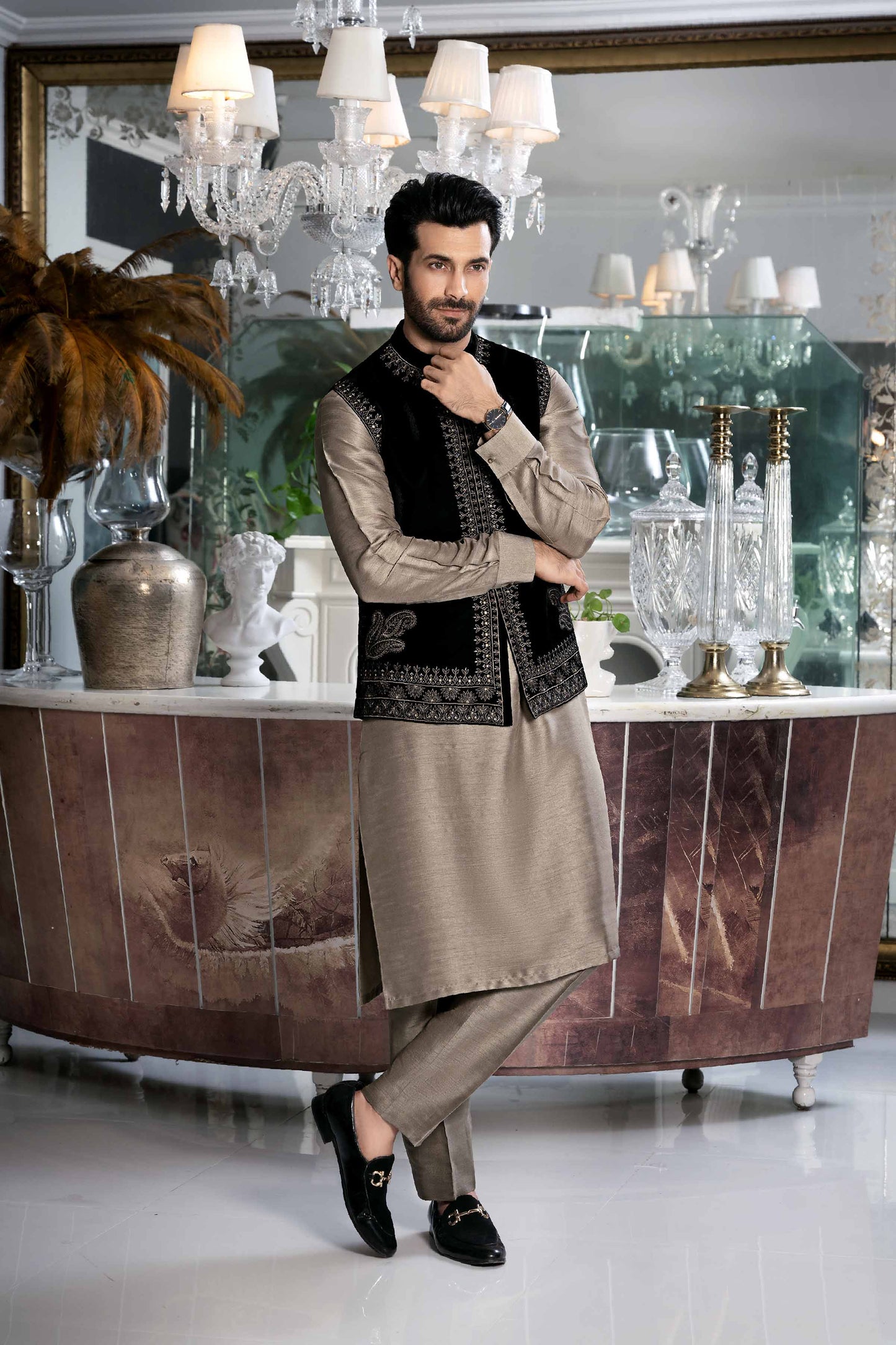 Nishat Linen - Embroidered Waistcoat - KNW23-04