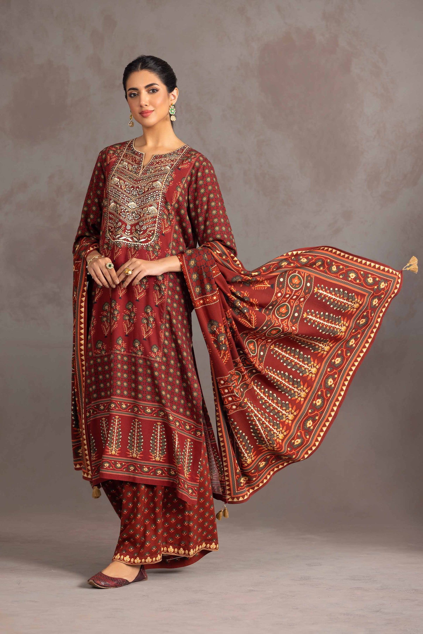 Nishat Linen - 3 Piece - Printed Embroidered Suit - KPW23-10