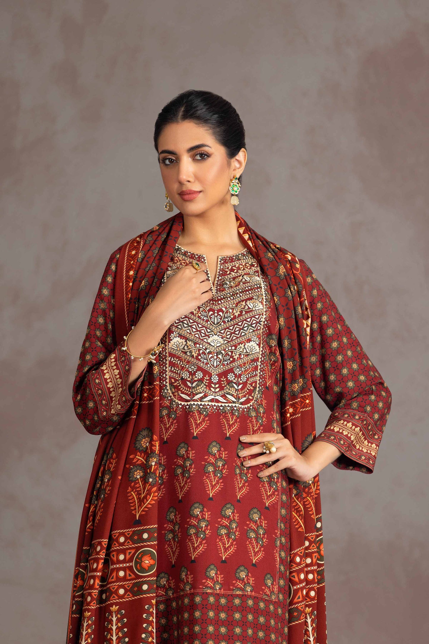 Nishat Linen - 3 Piece - Printed Embroidered Suit - KPW23-10
