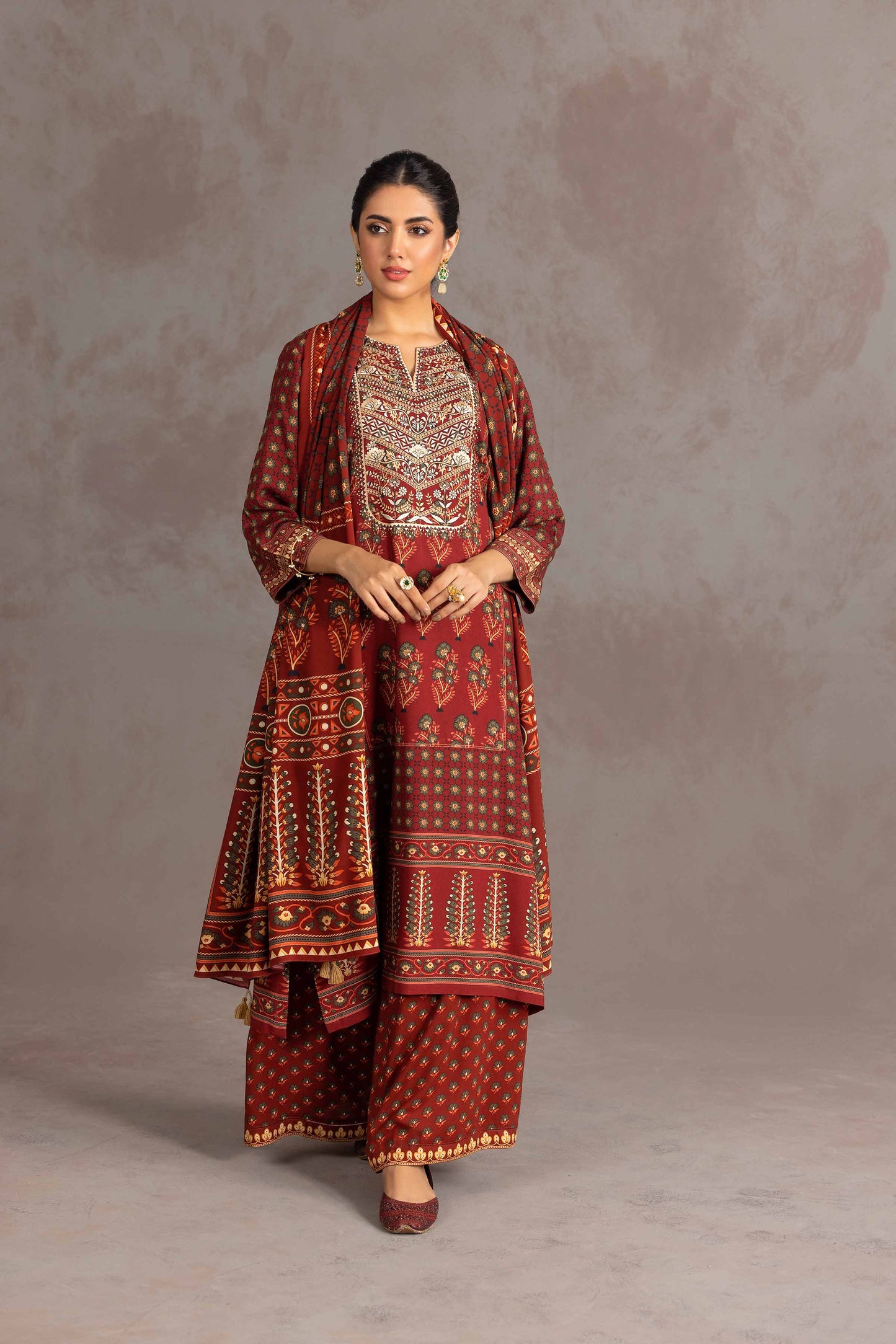 Nishat Linen - 3 Piece - Printed Embroidered Suit - KPW23-10