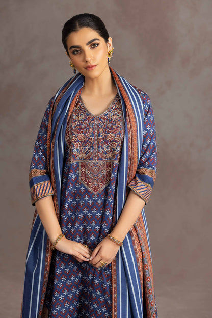 Nishat Linen - 2 Piece - Printed Embroidered Suit - KPW23-13