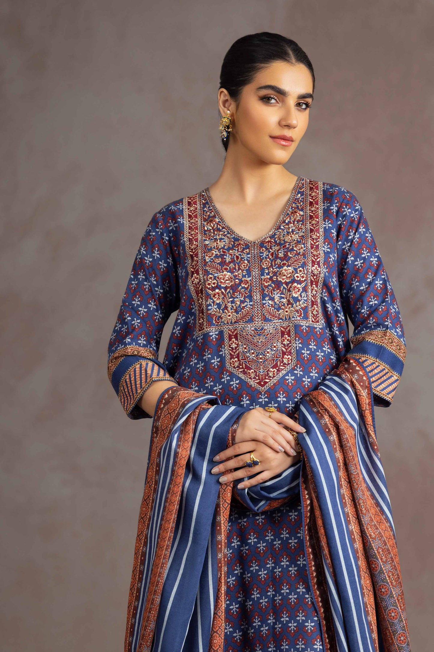 Nishat Linen - 2 Piece - Printed Embroidered Suit - KPW23-13