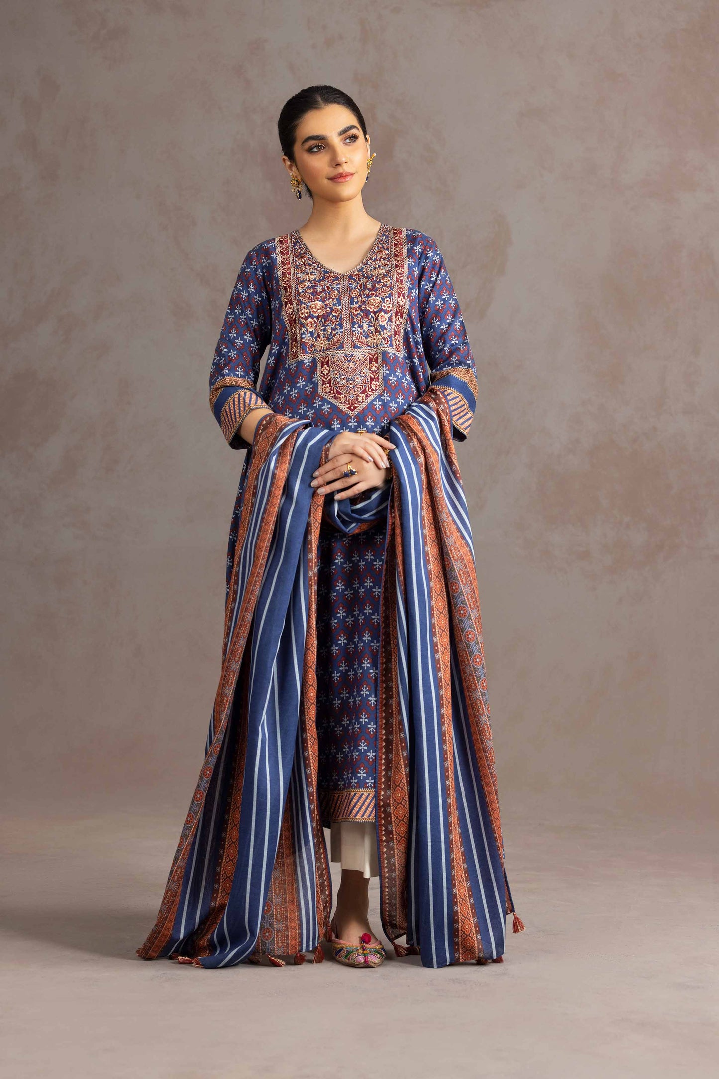 Nishat Linen - 2 Piece - Printed Embroidered Suit - KPW23-13