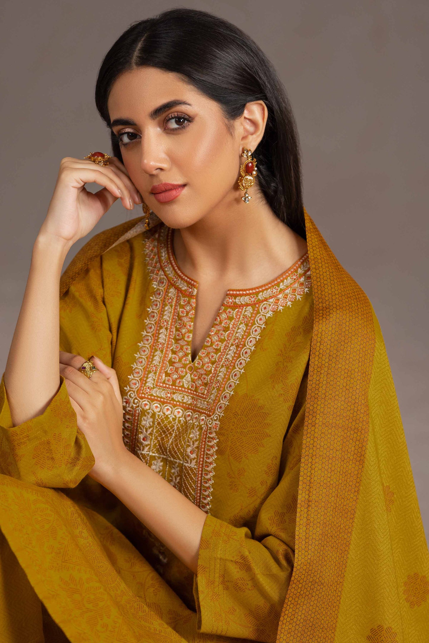 Nishat Linen - 3 Piece - Printed Embroidered Suit - KPW23-15