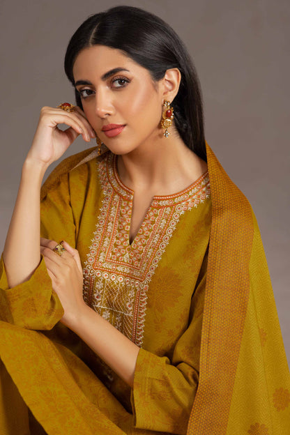 Nishat Linen - 3 Piece - Printed Embroidered Suit - KPW23-15