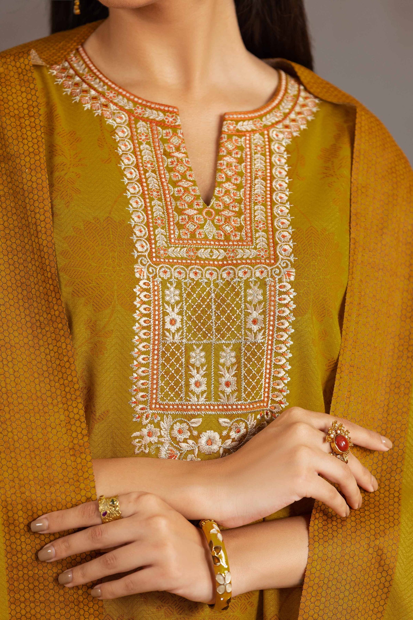 Nishat Linen - 3 Piece - Printed Embroidered Suit - KPW23-15