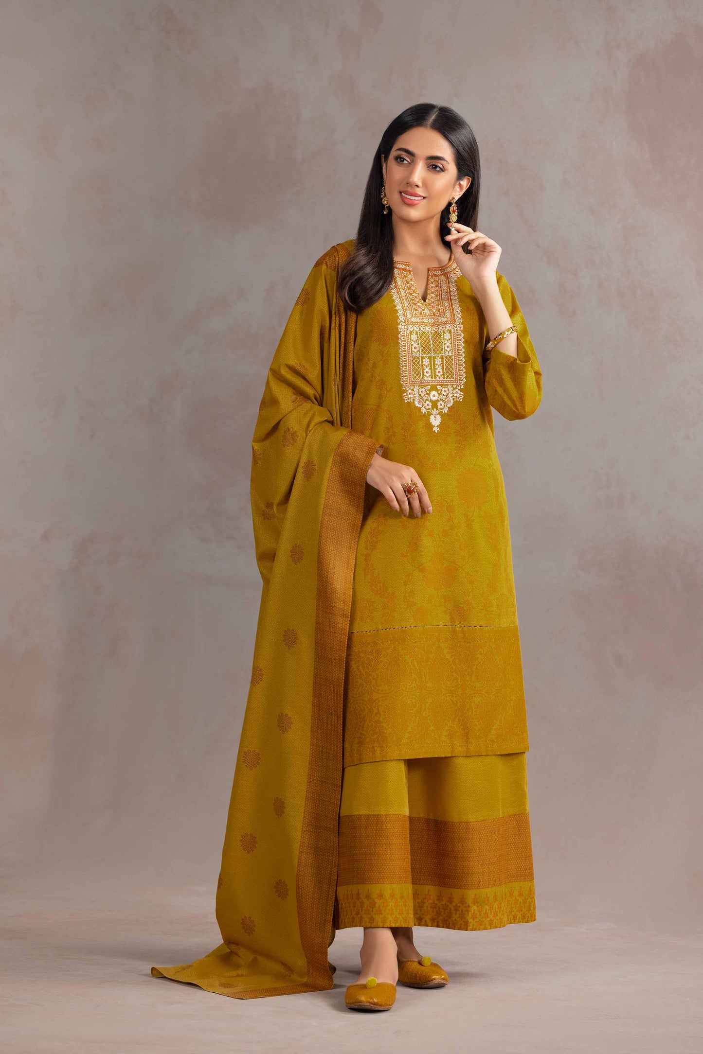 Nishat Linen - 3 Piece - Printed Embroidered Suit - KPW23-15