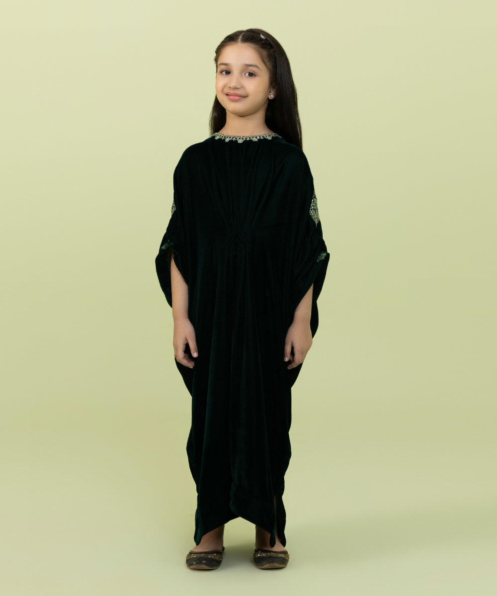 Sapphire - Embroidered Velvet Kaftan