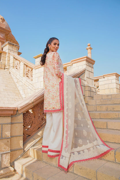 3 Pc Embroidered Organza Suit With Organza Dupatta