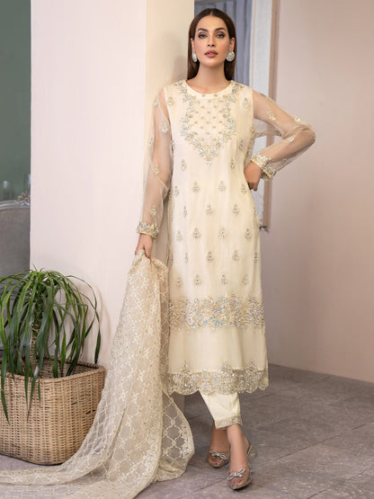 3 Piece Organza Suit-Embroidered(Pret)