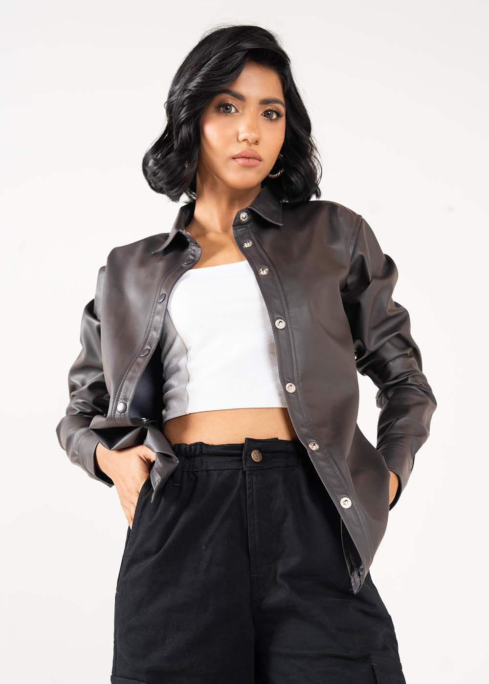Dyed Leather Shirt
