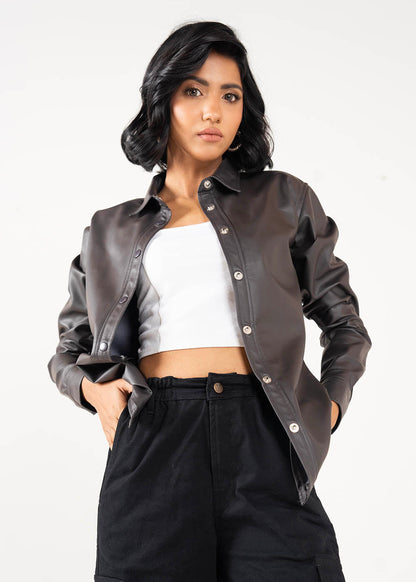 Dyed Leather Shirt
