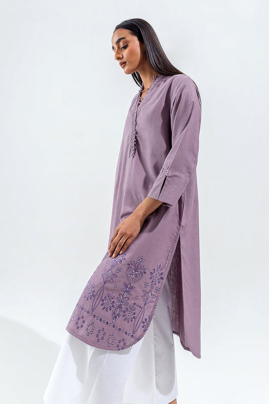 Beechtree - EMBROIDERED SLUB KHADDAR SHIRT (PRET)
