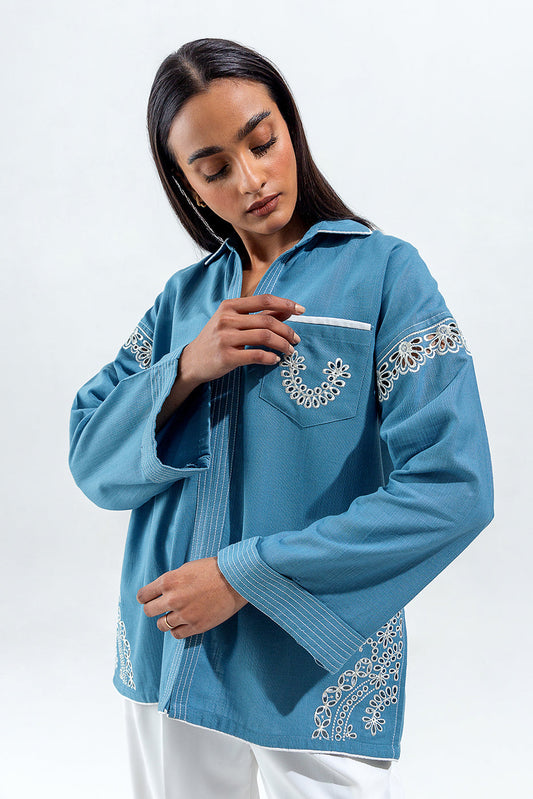 Beechtree - EMBROIDERED KHADDAR SHIRT (PRET)